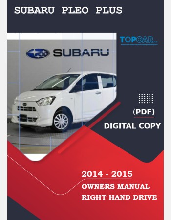 subaru pleo plus 2014-2015 owners manual in english